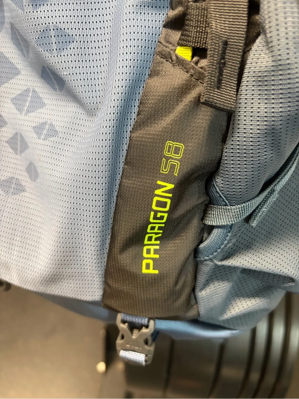 Gregory Men's Blue and Gray Hiking Backpack with Lime Accents